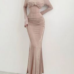StyleCast x Revolte Women Off-Shoulder Fit & Flare Maxi Dress-image-62
