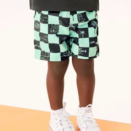 LULU & SKY Boys Checkerboard Printed High-Rise Pure Cotton Shorts-image-30
