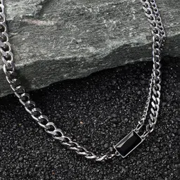 French Accent Men Silver-Plated Chain-42