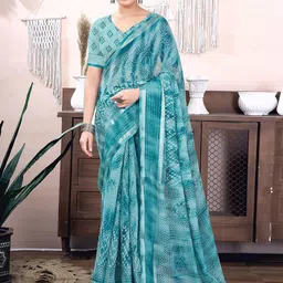 KALINI Bandhani Printed Zari Saree-image-64