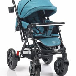 Babyhug Melody Stroller With Reversible Handle & Canopy - Blue (Sea Green shade)-7
