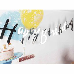 Amfin Happy Birthday Banner Silver - 200 cm-image-8