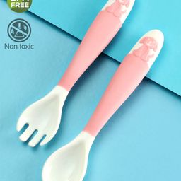Babyhug Flexible Spoon & Fork Set - Pink-28