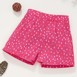 Kookie Kids Shorts Geometric Print - Fuchsia-image-1