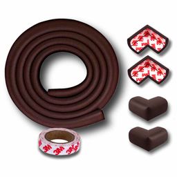 KidDough 2 Meters Safety Strip and 4 Corner Guards Combo Pack - Brown-image-15