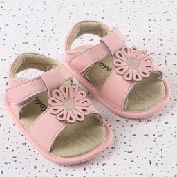 Babyoye Sandals Style Booties Floral Appliques - Pink-picture-41