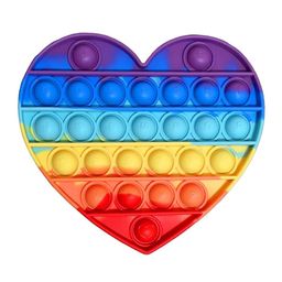 FunBlast Heart Shaped Pop Bubble Stress Relieving Silicone Pop It Fidget Toy - Multicolor-11