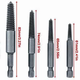 uptodatetools Broken Bolt Extractor Set with 1/4 Change Kit Fine Thread Bad Screw Stud Remover image 2