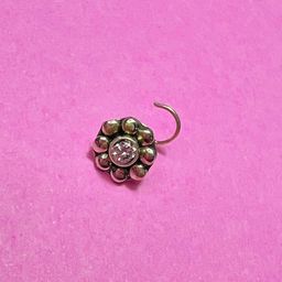 Arte Jewels Sterling Silver Stone Studded Stud Nosepin-image-67
