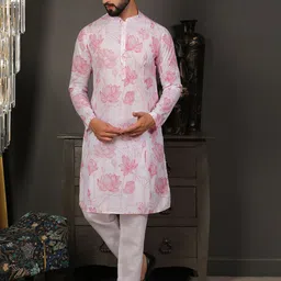 DEYANN Men Ethnic Motifs Printed Regular Kurta with Pyjamas-7