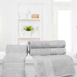 MYTRIDENT 4-Pcs Grey Ultra Soft Pure Cotton Hand Towel-13