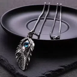 kazare Unisex Artificial Stones Studded Contemporary Pendant With Chain-picture-6