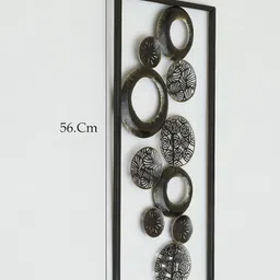 vedas W-Alka Black & White Textured Rectangular Abstract Wall Hanging image 3