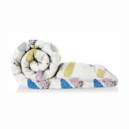 Comfowell White & Blue Floral 210 GSM Cotton Heavy Winter Double Bed Comforter-image-49