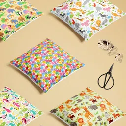 ArtzFolio Multicoloured Set of 5 Velvet Square Cushion Covers-picture-15