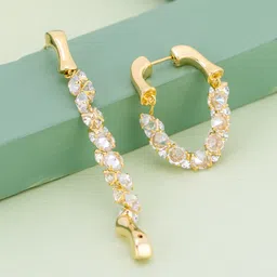 Kushal's Fashion Jewellery Rhodium-Plated Zircon Studded Party Classic Drop Earrings-image-96