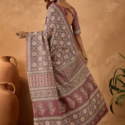 Saree mall Ajrak Block Ready to Wear Block Print Sarees image 5