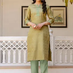 SKYLEE Women Regular Sequinned Kurta with Trousers & Dupatta image 5