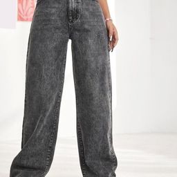 BAESD Women Comfort Wide Leg Light Fade Stretchable Jeans-image-94