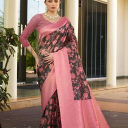 HERE&NOW Floral Zari Pure Silk Kanjeevaram Saree-54