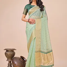 Pandadi Saree Woven Design Zari Organza Sarees-image-82