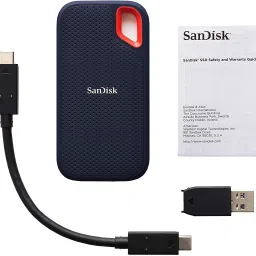 SanDisk E61/1050 Mbs/Window,Mac OS,Android/Portable,Type C Enabled/5 Y Warranty/USB 3.2 500 GB Wired External Solid State Drive (SSD) image 2