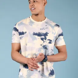 V-Mart Men Abstract Printed Round Neck Cotton Slim Fit T-shirt-image-10