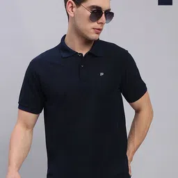 LUX PARKER Men Pack of 2 Solid Polo Collar Cotton Slim Fit T-shirts-image-99