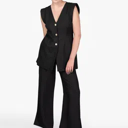 ROOH by SHIVANI V-Neck Waistcoat & Trousers Co-Ords Set-picture-57