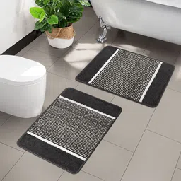 Kuber Industries Dark Grey & Black 6 Pieces Anti-Skid Door Mats-image-10