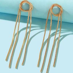BEYTER Sterling Silver Gold-Plated Contemporary Tasselled Drop Earrings-30