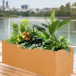 Go Hooked Brown & Green Rectangular-Shaped Durable Planter image 1