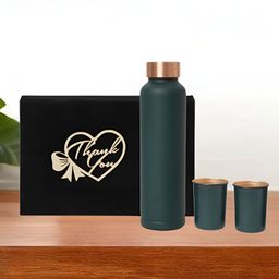 INTERNATIONAL GIFT Green Set of 3 Copper Solid Water Bottle-20