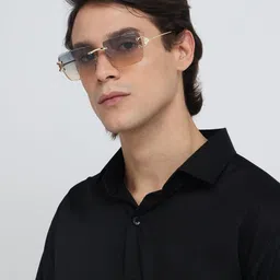 ZAADRAN Unisex Square Sunglasses with Polarised and UV Protected Lens Z-ALBERTA-BLUE image 5