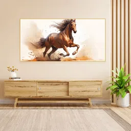 nestroots White & Brown 1 Piece Canvas Birds and Animals Wall Paintings-picture-26
