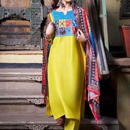 Colors of Earth Women Printed Regular Kurta with Trousers & With Dupatta-picture-21
