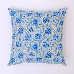 Block N Style White & Blue Floral Square Cushion Covers-51