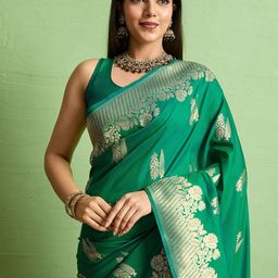 PBS PRINTS Women Woven Design Zari Art Silk Banarasi Saree-image-88
