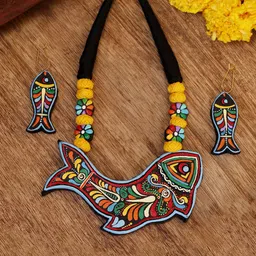 FIROZA Jugal Matsya Textured Jewellery Set-35