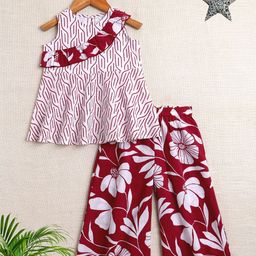 The Magic Wand Girls Printed Pure Cotton Top With Palazzos-image-16