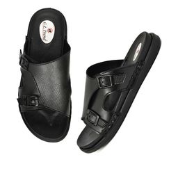 G L Trend Black Leather Sandals-image-40