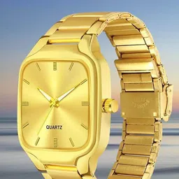 SWADESI STUFF Men Dial & Bracelet Style Straps Analogue Watch SDS 158 GOLD 2028-22