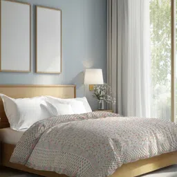 The Rajwadi Feather Light White Ethnic Motifs Pure Cotton 90 GSM AC Room Double Bed Quilt-image-12