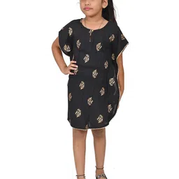 Billion Girls Floral Print Kimono Sleeve Knee Length Kaftan Dress-82