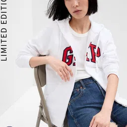 GAP Logo Design Front-Open Hooded Sweatshirt-picture-54