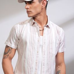 HIGHLANDER Men Printed Striped Casual Shirt-image-67