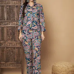 KALINI Printed Pure Cotton Shirt With Trousers Co-Ords-image-61