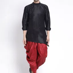 TS LIFESTYLE Men Regular Dupion Silk Kurta with Dhoti Pants-image-11