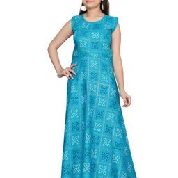 BAESD Girls Bandhani Printed Sleeveless Maxi Dress-picture-48