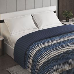 Home Centre Blue & White Geometric Printed Double Bed Comforter-0